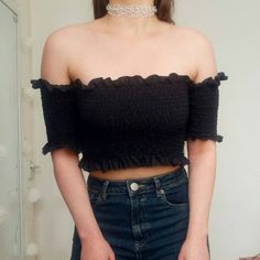 Shirred Top, Cropped Tube Top, Fashion 2017, Clothes Pins, Womens Clothing Tops, Strapless Top, Crop Top, Tops & Tees, Internet