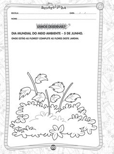 a coloring book with an image of flowers and plants on it, which is in spanish