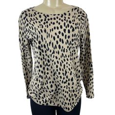 Chico's Women's size 0 beige leopard long sleeve shirt, stylish with a casual banana neckline. Made from Rayon and nylon, it's chic and comfortable. It is in excellent used condition with no holes, rips, or stains. Please refer to the pictures for details. Measurements are shown in the last image. * Chico's brand  * Women's size 0  * Brown, leopard print  * Long sleeve, banana neckline  * Casual style  * Rayon, nylon material Measurements: (Taken Flat) Shoulders 14 in / 36 cm Chest (armpit to ar Leopard Shirt, Brown Leopard, Womens Clothing Tops, Long Sleeve Sweater, Long Sleeve Shirt, Casual Style, Sleeve Shirt, Leopard Print, Long Sleeve Shirts