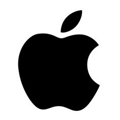 an apple logo on a white background