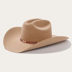 The Monterey 6X Cowboy Hat is constructed of 6X quality fur felt and features cattleman crown and a leather hat band with studs. 6X Quality Fur Felt. Brim: 4 1/4" Crown: 4 1/4" 6X Fur Felt Leather hat bands with studs Made in the U.S.A. Tan Felt Cowboy Hat, Cowboy Hat Womens, Cowboy Hats For Wedding, Light Brown Cowboy Hat, Cowgirl Hats Western Rodeo, Cream Cowboy Hat, Caden Core, Cute Cowgirl Hats, Cow Girl Hats