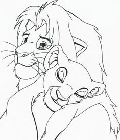 the lion king and cub coloring pages