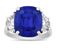 An 8.53-carat untreated Ceylon sapphire displays its coveted royal blue hue at the center of this ring by the celebrated Oscar Heyman. Ceylon sapphires stand among the most sought-after colored gemstones and are highly treasured among gem collectors for their distinctive deep and vivid shade of blue. The cushion-shaped stone is showcased in a platinum setting with two half-moon white diamonds totaling approximately 1.05 carats. Founded in New York in 1912, the American jewelry firm Oscar Heyman Golconda Diamond, Ceylon Sapphire Ring, Sapphire Engagement Ring Set, Sapphire Cocktail Ring, Colored Gemstones, Ceylon Sapphire, Diamond Cocktail Rings, Fine Jewels, Sapphire Engagement