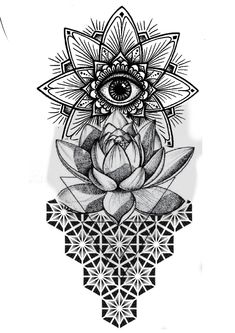 a lotus flower with an all seeing eye on it