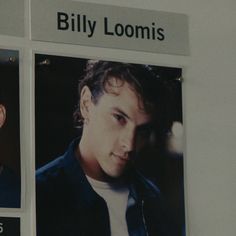 two pictures of billy loomiis hanging on the wall