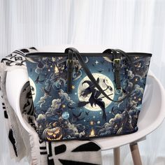 Gothic Witch Halloween Tote Bag-MoonChildWorld Halloween Shoulder Bag For Daily Use, Everyday Halloween Tote Bag, Everyday Tote Bag For Halloween, Black Leather Halloween Bags, Halloween Shoulder Bag Gift, Gothic Leather Bags For Halloween, Halloween Gift Shoulder Bag, Witchy Purse, Witchy Bag