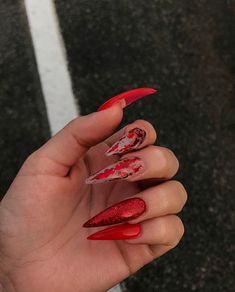 Red Acrylic Nails, Nail Goals, Nail Designs Valentines, Valentine Nails, Unique Acrylic Nails, Prom Nails, Makeup Hacks, Nails And Makeup, Nails Toes