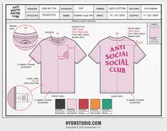 a pink shirt with the words anti social club on it