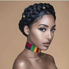 Goddess Halo Braid. ..Gorgeous Halo Braids, Cabello Afro Natural, Halo Braid, Protective Hairstyle, Style Hairstyle, Natural Hair Updo, Scene Hair, Relaxed Hair