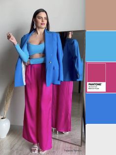 Meeting Outfit, Colour Blocking Fashion, Colour Analysis, Colour Combinations Fashion, Colorful Outfits, Colors Matching, Color Trends Fashion, Outfit Pink, Color Analysis