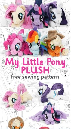 the little pony plush sewing pattern is shown with instructions to make it's own ponies