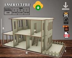 an image of a house cut out with measurements