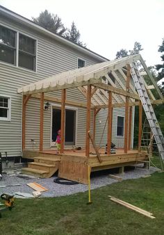 a house that is being built in the yard