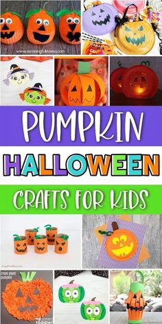 pumpkin crafts for kids that are easy to make and great for the fall or halloween season