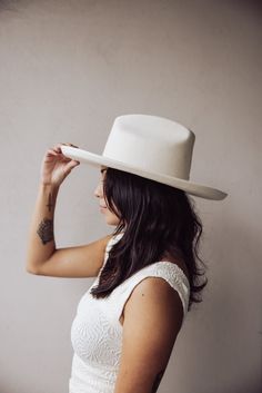 HAT Details: 100% Australian wool. Pinched fedora crown. Stiff wide pencil roll brim. Tall crown height. Great sun protection. This exclusive hand-shaped crown featuring a combination of a pinched fedora + triangle crown, complemented by a pencil roll brim gives this style a unique, one-of-a-kind vibe. Tall Crown, Gigi Pip, Pencil Roll, Beach Towel Bag, Cropped Graphic Tees, Heeled Mules Sandals, You're My Favorite, Vsco Cam, Hair Fragrance