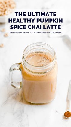 the best healthy pumpkin spice cha latte