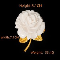 Add a touch of elegance with our Alloy Noble White Rose Flower Brooch. Made from high-quality alloy, this brooch features a stunning white rose design. Perfect for dressing up any outfit and making a statement, this brooch is a must-have accessory for any fashion-forward individual. Tarnish-proof Water-proof Sleep / Nap-proof Safe for sensitive skin Wear it while working out &showering Designed to wear 24/7 If there is no stock, the product will take 15 days to produce Please leave your usual em Elegant Rose Gold Flower Brooches, Elegant White Lapel Pin Brooch, Rose Gold Brooch With Rose Design For Weddings, Elegant Rose Brooches, Elegant Rose-colored Brooches, Elegant White Flower Lapel Pin, Elegant Flower Brooches With Rose Design, Elegant Formal Brooch With Rose Design, Elegant Rose Design Brooch