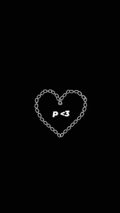 a black background with a chain in the shape of a heart that says p3