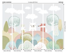 the height of an animal in front of trees and clouds with measurements for each piece