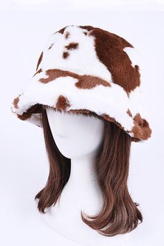 One SizePolyesterLead & Nickel Compliant Fitted Brimmed Winter Bucket Hat, Fitted Brimmed Bucket Hat For Winter, Brown Bucket Hat For Fall, Adjustable Brown Hats With Faux Fur Lining, Brown Bucket Hat For Fall, One Size Fits Most, Trendy Winter Faux Fur Hat, Trendy Faux Fur Winter Hat, Faux Fur Hat For Fall, Trendy Winter Hats With Faux Fur Lining