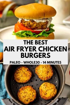 Ground Chicken Burgers Air Fryer, Ground Chicken Patties In Air Fryer, Air Fryer Chicken Burgers Ground, Gluten Free Chicken Patties, Ground Chicken Air Fryer Recipes, Chicken Burgers Air Fryer, Chicken Burgers In Air Fryer, Air Fryer Chicken Burgers, Air Fryer Chicken Patties