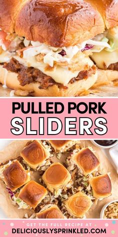 Put this easy appetizer recipe for a crowd on your Labor Day party food ideas! Piled high with BBQ pork, these Hawaiian roll sliders are sure to be a hit. These pulled pork sandwiches are also one of the best game day recipes! Bbq Pulled Pork Sliders, Pork Sliders Recipes, Tangy Coleslaw, Easy Pulled Pork, Novice Chef, Pulled Pork Sliders, Homemade Coleslaw, Pork Sliders, Slow Cooker Pulled Pork