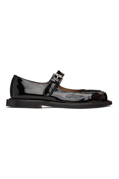 Black Kenzo Paris Mary Jane Loafers by Kenzo on Sale Classic Patent Leather Loafers With Buckle Closure, Classic Monk Strap Shoes In Patent Leather For Work, Black Patent Leather Loafers With Buckle Closure, Mary Jane Loafers, Kenzo Paris, Silver Engraving, Leather Heels, Mary Janes, Calf Skin