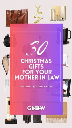 christmas gifts for your mother in law with the text overlay that reads, 50 christmas gifts for your mother in law she will actually love