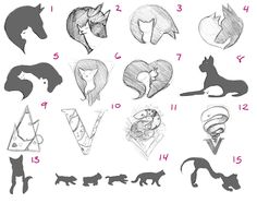 an image of cats and letters drawn in pencil