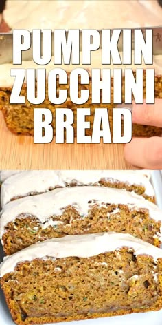 pumpkin zucchini bread with cream cheese frosting