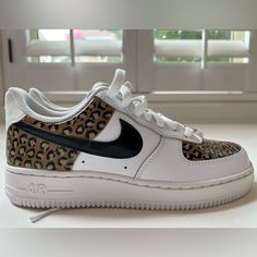 Brand New Women’s Nike Af1 Air Force 1 Sneakers Hand Painted In Leopard Print One Of A Kind Retail $250 Size 7 Questions Just Ask Nike Air Force 1 Lace-up With Speckled Midsole, Indoor Cycling Shoes, Turf Shoes, Nike Air Zoom Pegasus, Womens Training Shoes, Volleyball Shoes, Green Sneakers, Cycling Shoes, Nike Air Max 270