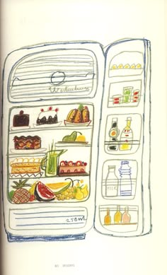 an open refrigerator filled with lots of food