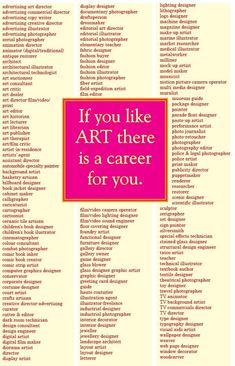 a poster with words that say if you like art there is a career for you