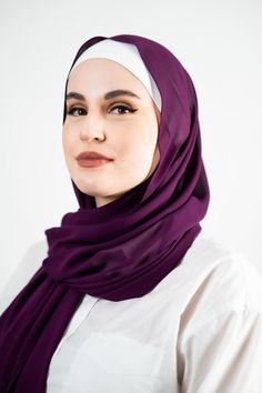 The most perfect hue of dark purple #chiffonhijab Dark Purple, Modest Fashion, Violet