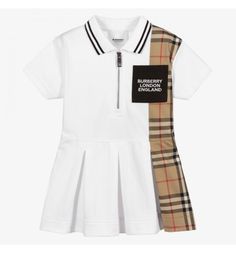 London Clothes, Burberry Baby Girl, Luxury Kids Clothes, Fertility Goddess, Girls Designer Dresses, Burberry Dress, Teddy Bear Clothes, Designer Dresses For Kids, Black Patch