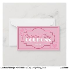 valentine's day coupon card with envelope