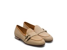 The Kennia is a chic apron toe loafer that features a woven design and double buckle strap. Its low stacked heel and slip-on style make it a smart decision for the office or a stylish alternative on the weekend. Woven Leather Slip-on Loafers For Work, Elegant Slip-on Loafers With Woven Sole, Spring Formal Loafers With Woven Sole, Elegant Woven Leather Loafers, Office Slip-on Loafers With Tang Buckle, Workwear Almond Toe Loafers With Woven Sole, Elegant Loafers With Woven Sole And Round Toe, Almond Toe Loafers With Woven Sole For Work, Woven Leather Loafers For Work