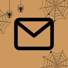 an email envelope with spider webs around it