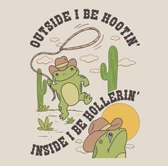 a t - shirt with an image of a frog holding a lasso in it's hand