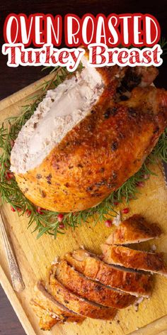 oven roasted turkey breast on a cutting board