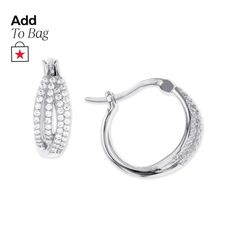 in stock Elegant Macy's Hoop Earrings For Anniversary, Macy's Hoop Earrings As A Gift, Hypoallergenic Sterling Silver Hoop Diamond Earrings, Macy's Small Hoop Earrings As Gift, Hypoallergenic Sterling Silver Diamond Hoop Earrings, Elegant Macy's Huggie Jewelry, Elegant Hoop Earrings With Diamond Accents From Macy's, Elegant Huggie Jewelry From Macy's, Macy's White Gold Earrings