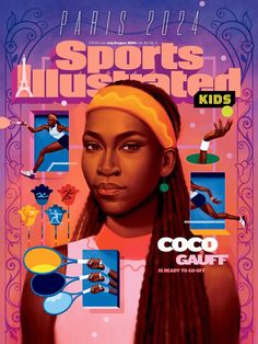 the cover of sports illustrated kids's magazine, featuring a woman with braids on her head