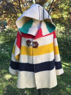 Upcycling Sweaters, Blanket Colors, Forest Dragon, Blanket Jacket, Wool Blankets, Blanket Coat, Vintage Blanket