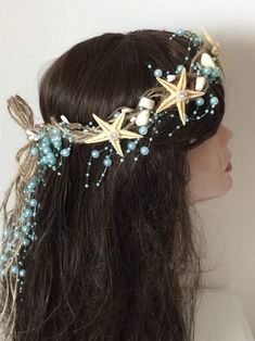 Little Mermaid Gifts, Seashell Headband, Seashell Crown, Mermaid Accessories, Crown Aesthetic, Wedding Hair Jewelry, Mermaid Crown