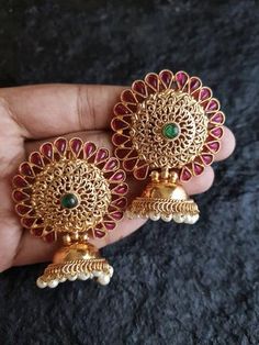 Antique Gold Earrings, Indian Jewelry Earrings, Gold Jewelry Simple Necklace, Gold Necklace Indian Bridal Jewelry, Indian Jewellery Design Earrings, Antique Jewelry Indian