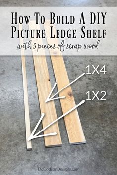 how to build a diy picture ledge shelf with 3 pieces of scrap wood for 1x4