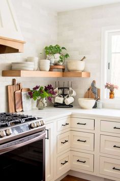 the kitchen is clean and ready to be used as a place for cooking or baking