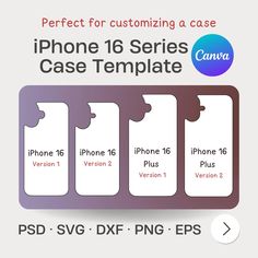 the iphone 16 series case template is shown