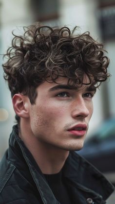 Keep it fresh with this modern short curly hairstyle for men. Perfect for a contemporary look. Save this pin for modern curly hair ideas! #ShortCurlyHair #MensHairstyles #ModernStyle Short Curly Haircut For Men, 2b Mens Hairstyles, Mens Coily Hairstyles, Mens Mid Length Hairstyles Curly, Dark Curly Hair Boy, Short Curly Hair Man, Short Curly Hair Styles Men, Man Curly Haircut, Mens Curly Haircut