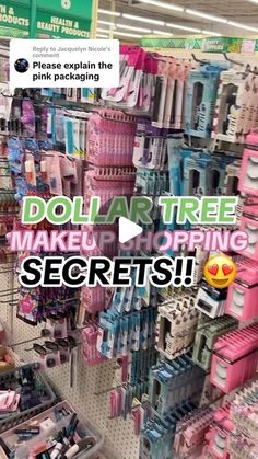 kim ♡ dollar tree dollie on Instagram: "$1.25 MAKEUP SECRETS 🤩🤩🤩 We don’t gate keep!! One of my top tips when looking for name brand makeup at @dollartree 💜 let me know what you score! #dollartreemakeup #dollartreebeauty #dollartreehaul #dollartreefinds #dollartreecommunity" Dollar General Makeup, Makeup Secret, Dollar Tree Crafts, Makeup Organization, The Secret